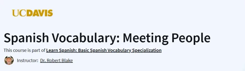 Spanish Vocabulary: Meeting People Course