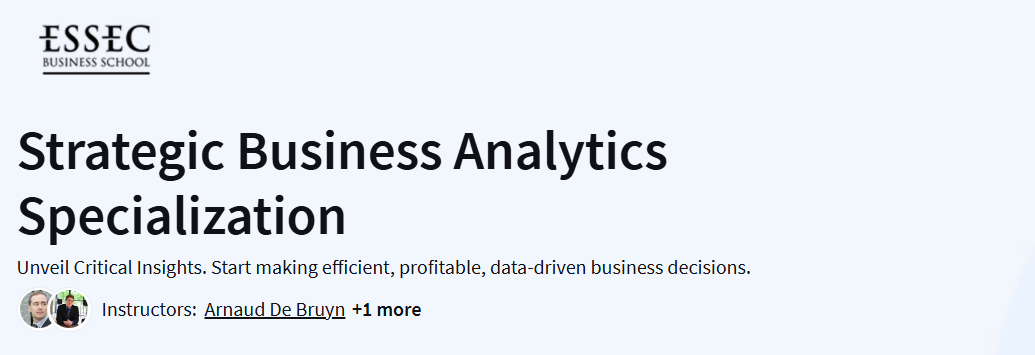 Strategic Business Analytics Specialization Course