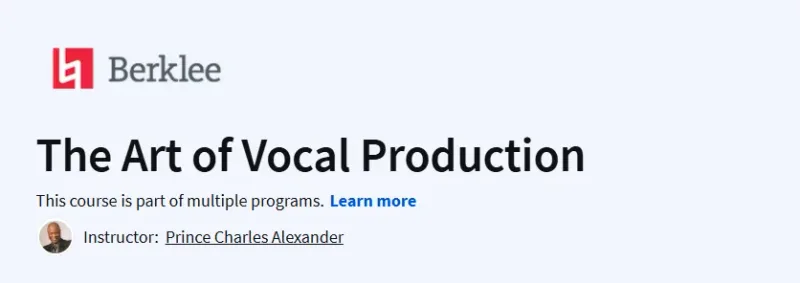 The Art of Vocal Production Course