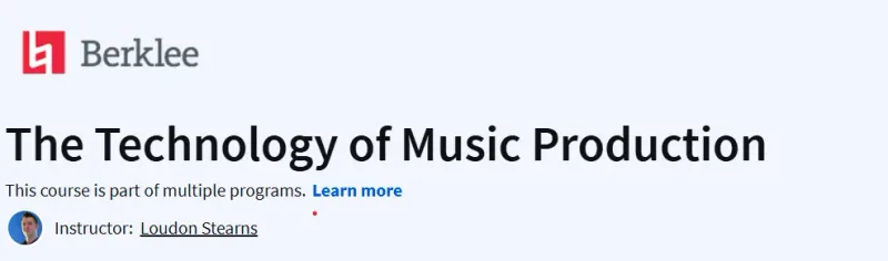 The Technology of Music Production Course