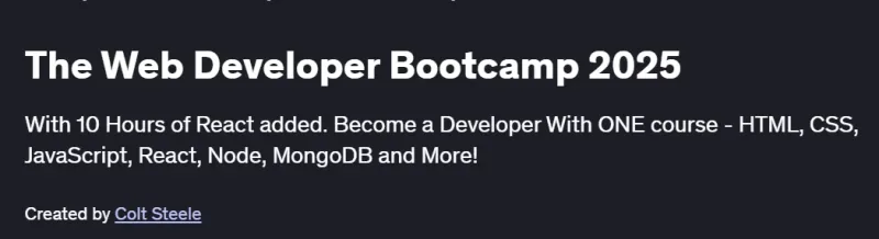 The Web Developer Bootcamp 2025 Course
