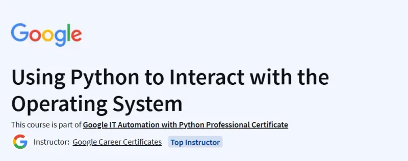 Using Python to Interact with the Operating System Course