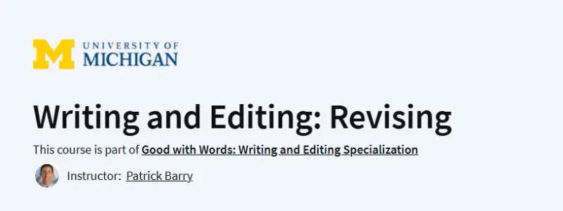 Writing and Editing: Revising Course