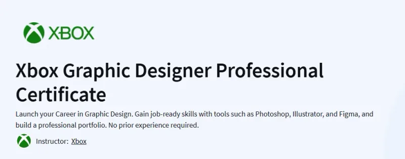 Xbox Graphic Designer Professional Certificate Course