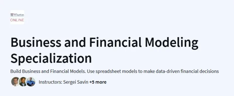 Business and Financial Modeling Specialization Course