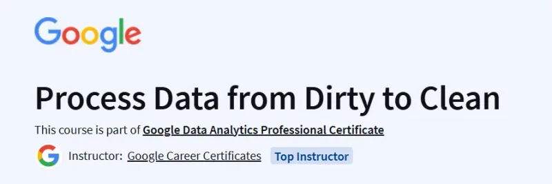 Process Data from Dirty to Clean Course
