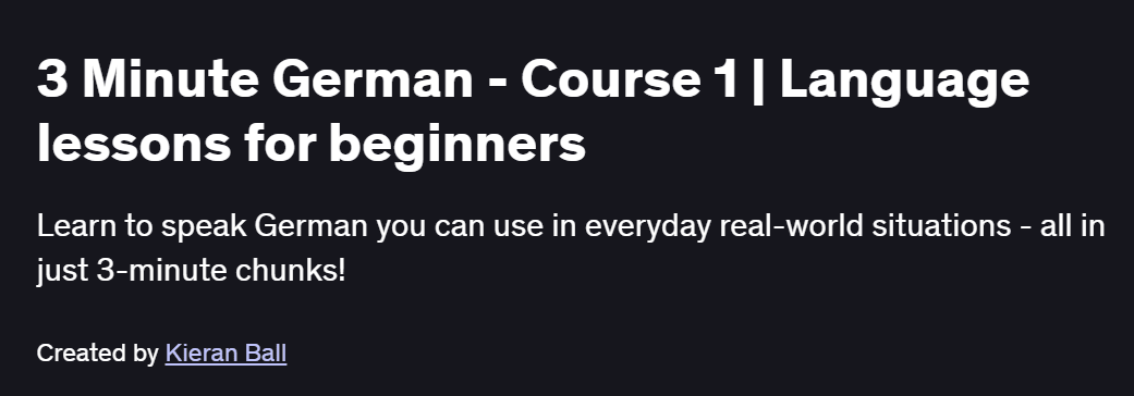3 Minute German – Course 1 | Language lessons for beginners Course