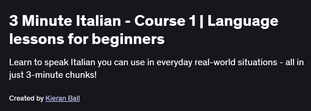 3 Minute Italian – Course 1 | Language lessons for beginners Course