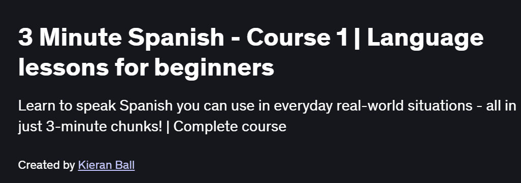 3 Minute Spanish – Course 1 | Language lessons for beginners Course