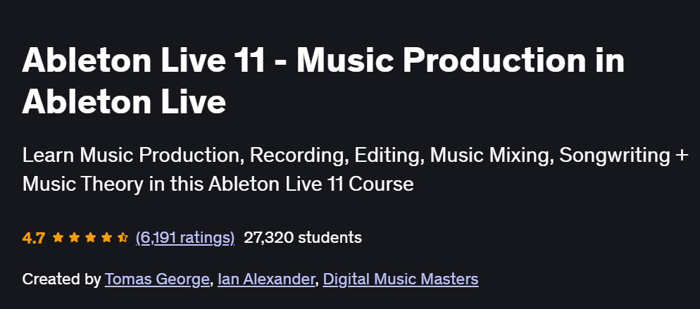 Ableton Live 11 – Music Production in Ableton Live Course