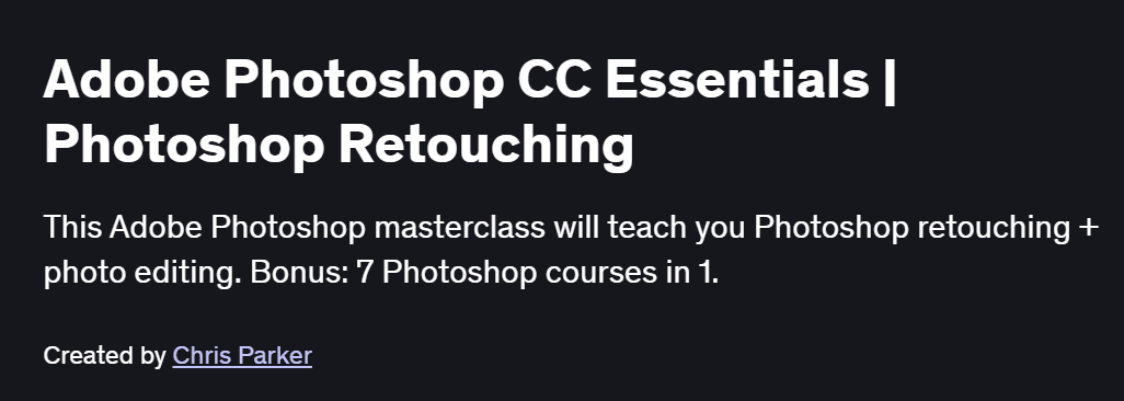 Adobe Photoshop CC Essentials | Photoshop Retouching Course