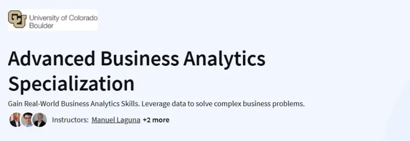 Advanced Business Analytics Specialization Course