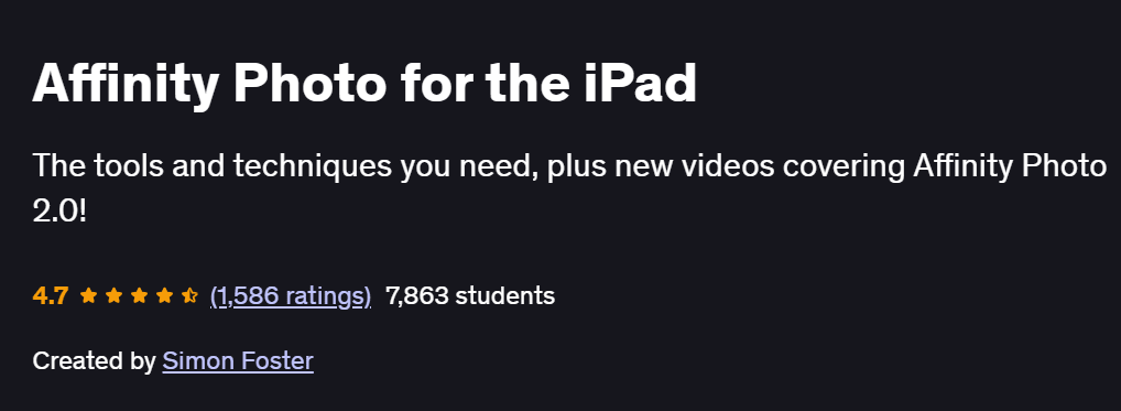Affinity Photo for the iPad Course