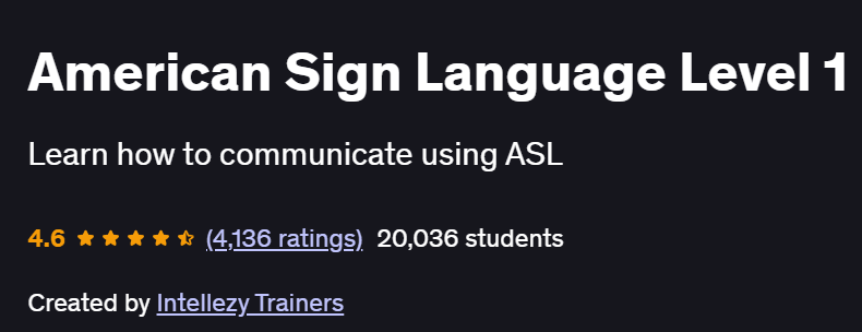 American Sign Language Level 1 Course