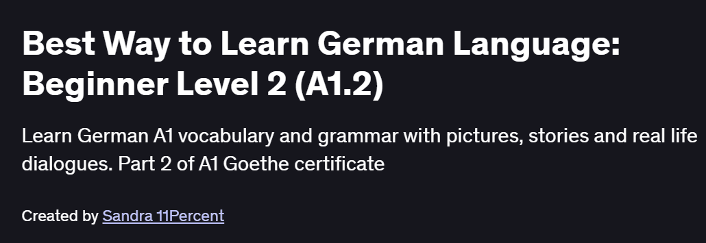 Best Way to Learn German Language: Beginner Level 2 (A1.2) Course