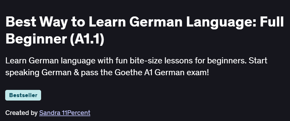 Best Way to Learn German Language: Full Beginner (A1.1) Course