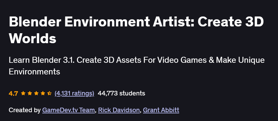Blender Environment Artist: Create 3D Worlds Course