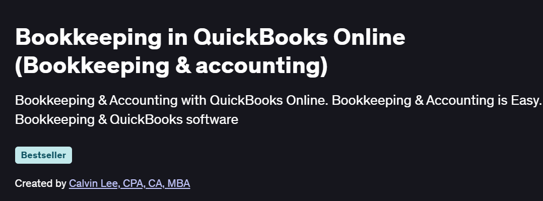 Bookkeeping in QuickBooks Online (Bookkeeping & accounting) Course