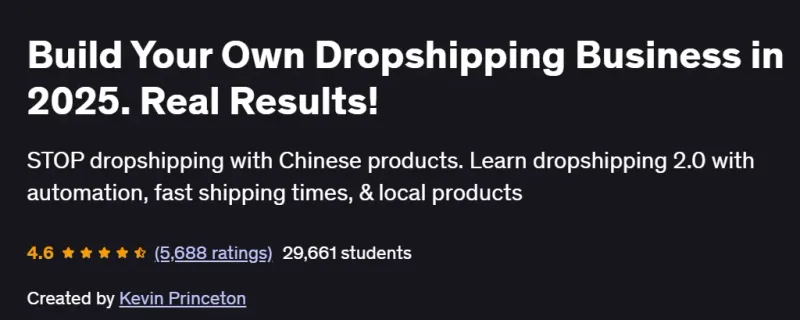 Build Your Own Dropshipping Business in 2025 Course