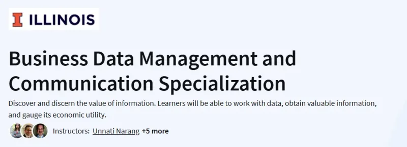 Business Data Management and Communication Specialization Course