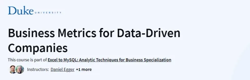Business Metrics for Data-Driven Companies Course