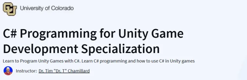 C# Programming for Unity Game Development Specialization Course