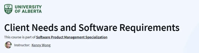 Client Needs and Software Requirements Course
