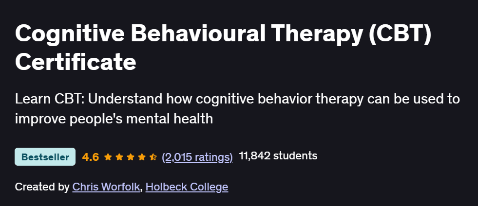 Cognitive Behavioural Therapy (CBT) Certificate Course