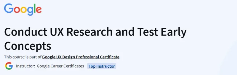 Conduct UX Research and Test Early Concepts Course