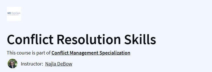 Conflict Resolution Skills Course