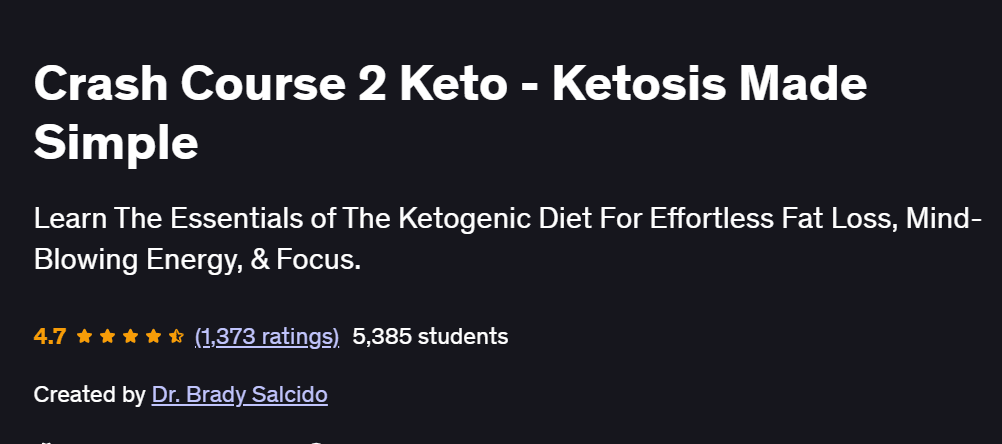 Crash Course 2 Keto – Ketosis Made Simple Course