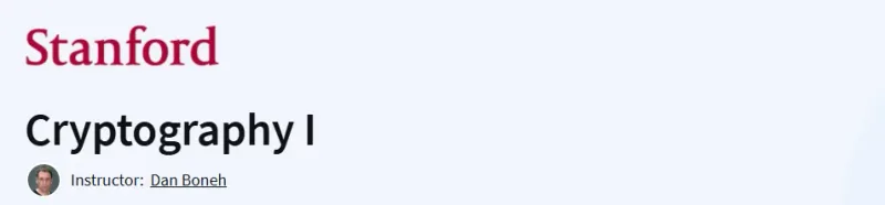 Cryptography I Course