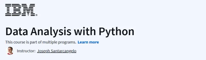 Data Analysis with Python Course