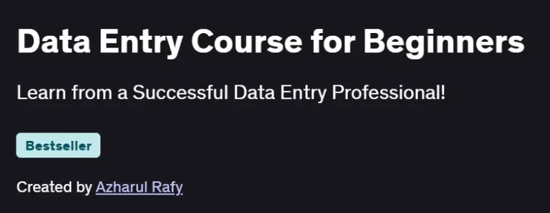 Data Entry Course for Beginners Course