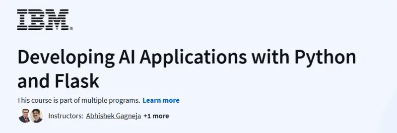 Developing AI Applications with Python and Flask Course