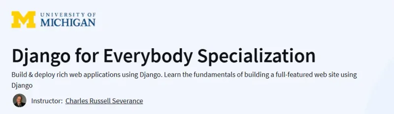 Django for Everybody Specialization Course
