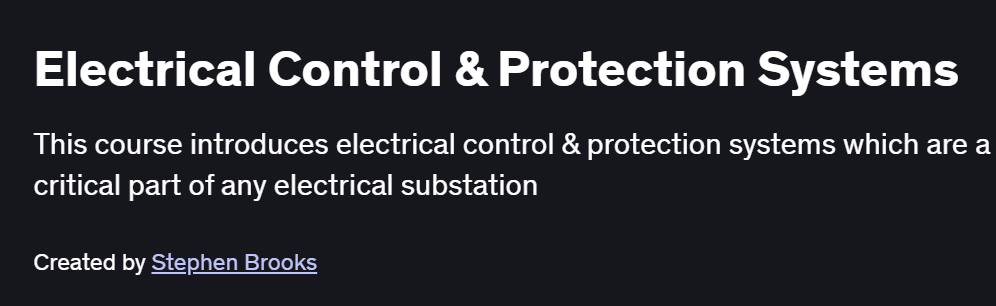 Electrical Control & Protection Systems Course
