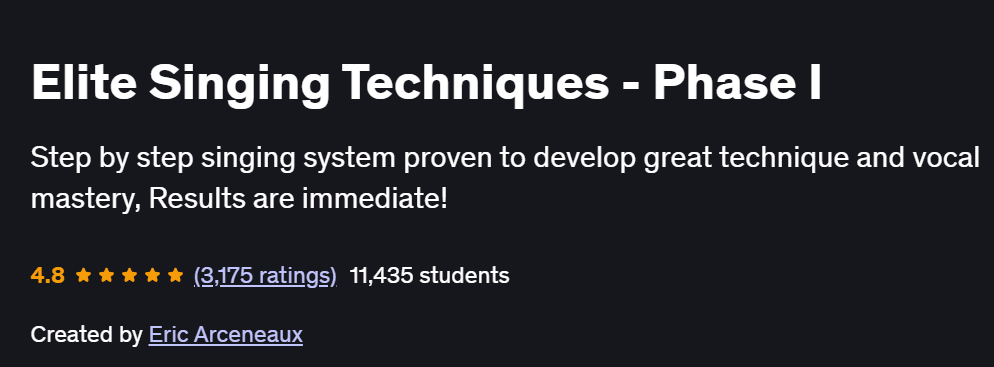 Elite Singing Techniques – Phase I Course