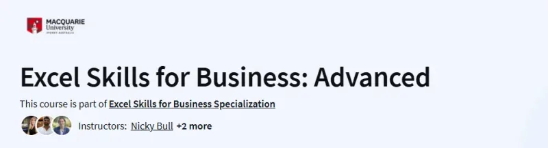 Excel Skills for Business: Advanced Course