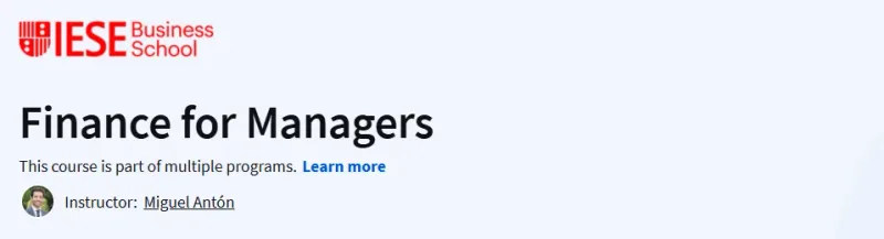 Finance for Managers Course