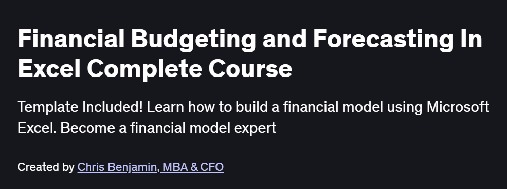 Financial Budgeting and Forecasting In Excel Complete Course