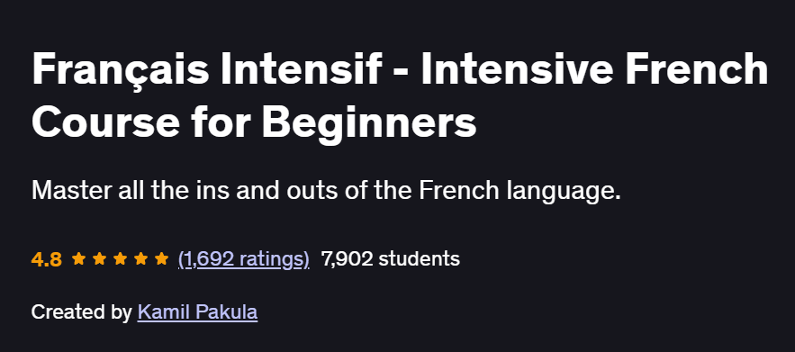 Français Intensif – Intensive French Course for Beginners Course