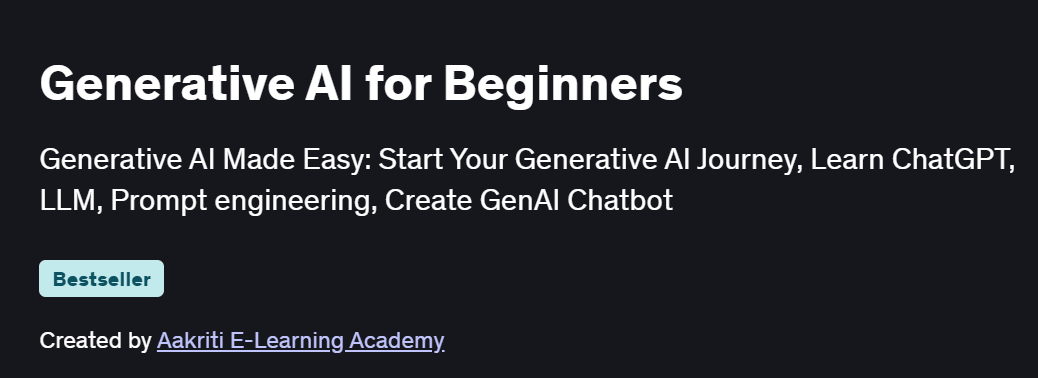Generative AI for Beginners Course