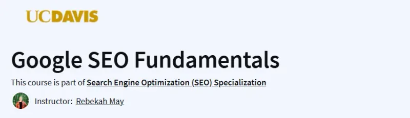 Google SEO Fundamentals Course