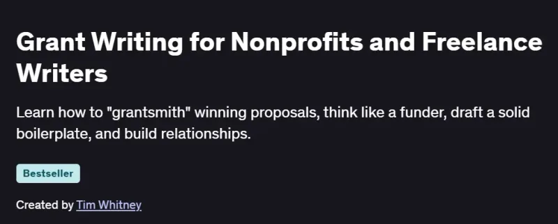 Grant Writing for Nonprofits and Freelance Writers Course