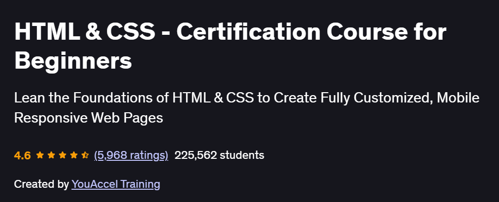HTML & CSS – Certification Course for Beginners Course