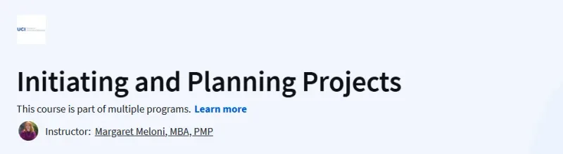 Initiating and Planning Projects Course