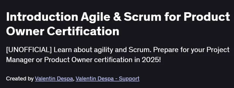 Introduction Agile & Scrum for Product Owner Certification Course