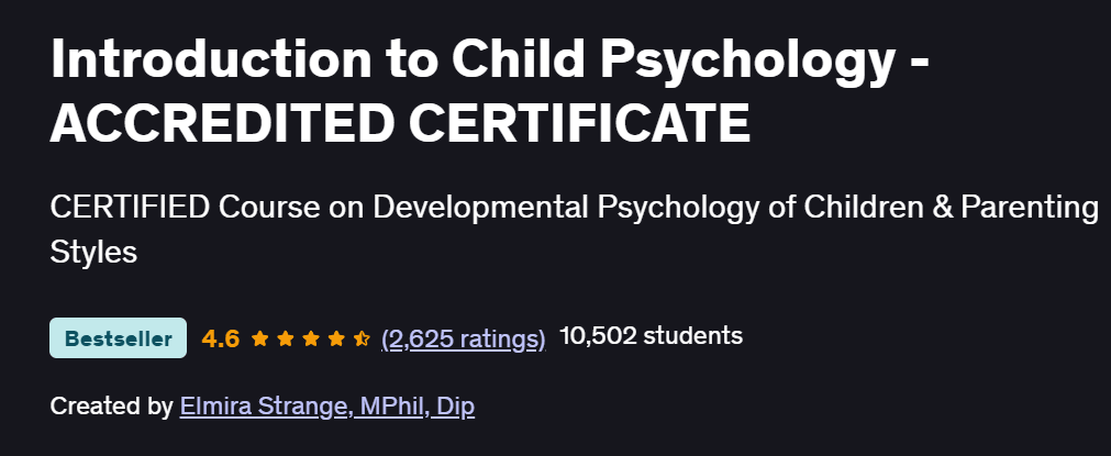 Introduction to Child Psychology – ACCREDITED CERTIFICATE Course
