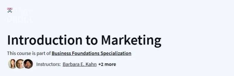 Introduction to Marketing Course
